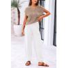 imagePRETTYGARDEN Womens Two Piece Outfits Sweater Sets Knit Pullover Tops And High Waisted Pants Matching Tracksuit Sweatsuit SetButton Khaki Beige White