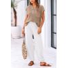 imagePRETTYGARDEN Womens Two Piece Outfits Sweater Sets Knit Pullover Tops And High Waisted Pants Matching Tracksuit Sweatsuit SetButton Khaki Beige White