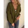imagePRETTYGARDEN Cardigan Sweaters for Women Trendy Fall 2025 Long Sleeve Button Down Oversized Chunky Knit Sweater OuterwearArmy Green