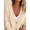 imagePRETTYGARDEN Cardigan Sweaters for Women Trendy Fall 2025 Long Sleeve Button Down Oversized Chunky Knit Sweater OuterwearBeige