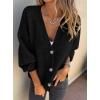imagePRETTYGARDEN Cardigan Sweaters for Women Trendy Fall 2025 Long Sleeve Button Down Oversized Chunky Knit Sweater OuterwearBlack