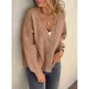 imagePRETTYGARDEN Cardigan Sweaters for Women Trendy Fall 2025 Long Sleeve Button Down Oversized Chunky Knit Sweater OuterwearCamel