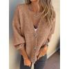 imagePRETTYGARDEN Cardigan Sweaters for Women Trendy Fall 2025 Long Sleeve Button Down Oversized Chunky Knit Sweater OuterwearCamel