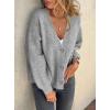 imagePRETTYGARDEN Cardigan Sweaters for Women Trendy Fall 2025 Long Sleeve Button Down Oversized Chunky Knit Sweater OuterwearGrey
