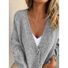 imagePRETTYGARDEN Cardigan Sweaters for Women Trendy Fall 2025 Long Sleeve Button Down Oversized Chunky Knit Sweater OuterwearGrey