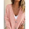 imagePRETTYGARDEN Cardigan Sweaters for Women Trendy Fall 2025 Long Sleeve Button Down Oversized Chunky Knit Sweater OuterwearPink