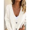 imagePRETTYGARDEN Cardigan Sweaters for Women Trendy Fall 2025 Long Sleeve Button Down Oversized Chunky Knit Sweater OuterwearWhite