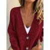 imagePRETTYGARDEN Cardigan Sweaters for Women Trendy Fall 2025 Long Sleeve Button Down Oversized Chunky Knit Sweater OuterwearWine Red