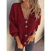 imagePRETTYGARDEN Cardigan Sweaters for Women Trendy Fall 2025 Long Sleeve Button Down Oversized Chunky Knit Sweater OuterwearWine Red