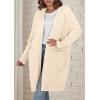 imagePRETTYGARDEN Fall Long Sleeve Cardigan Sweaters for Women 2025 Trendy Winter Open Front Loose Knitted Cardigans with PocketsBeige