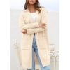 imagePRETTYGARDEN Fall Long Sleeve Cardigan Sweaters for Women 2025 Trendy Winter Open Front Loose Knitted Cardigans with PocketsBeige