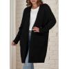 imagePRETTYGARDEN Fall Long Sleeve Cardigan Sweaters for Women 2025 Trendy Winter Open Front Loose Knitted Cardigans with PocketsBlack