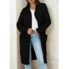imagePRETTYGARDEN Fall Long Sleeve Cardigan Sweaters for Women 2025 Trendy Winter Open Front Loose Knitted Cardigans with PocketsBlack