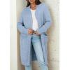 imagePRETTYGARDEN Fall Long Sleeve Cardigan Sweaters for Women 2025 Trendy Winter Open Front Loose Knitted Cardigans with PocketsBlue