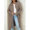 imagePRETTYGARDEN Fall Long Sleeve Cardigan Sweaters for Women 2025 Trendy Winter Open Front Loose Knitted Cardigans with PocketsBrown