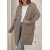 imagePRETTYGARDEN Fall Long Sleeve Cardigan Sweaters for Women 2025 Trendy Winter Open Front Loose Knitted Cardigans with PocketsBrown