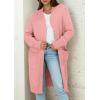 imagePRETTYGARDEN Fall Long Sleeve Cardigan Sweaters for Women 2025 Trendy Winter Open Front Loose Knitted Cardigans with PocketsPink