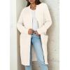 imagePRETTYGARDEN Fall Long Sleeve Cardigan Sweaters for Women 2025 Trendy Winter Open Front Loose Knitted Cardigans with PocketsWhite