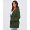 imagePRETTYGARDEN Womens 2025 Fall Cardigan Sweaters Long Sleeve Open Front Button Up V Neck Knit Winter Fashion ClothesArmy Green