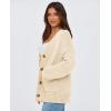 imagePRETTYGARDEN Womens 2025 Fall Cardigan Sweaters Long Sleeve Open Front Button Up V Neck Knit Winter Fashion ClothesBeige