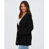 imagePRETTYGARDEN Womens 2025 Fall Cardigan Sweaters Long Sleeve Open Front Button Up V Neck Knit Winter Fashion ClothesBlack