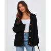 imagePRETTYGARDEN Womens 2025 Fall Cardigan Sweaters Long Sleeve Open Front Button Up V Neck Knit Winter Fashion ClothesBlack
