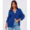 imagePRETTYGARDEN Womens 2025 Fall Cardigan Sweaters Long Sleeve Open Front Button Up V Neck Knit Winter Fashion ClothesBright Blue