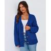 imagePRETTYGARDEN Womens 2025 Fall Cardigan Sweaters Long Sleeve Open Front Button Up V Neck Knit Winter Fashion ClothesBright Blue