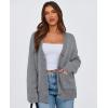 imagePRETTYGARDEN Womens 2025 Fall Cardigan Sweaters Long Sleeve Open Front Button Up V Neck Knit Winter Fashion ClothesGrey