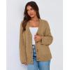imagePRETTYGARDEN Womens 2025 Fall Cardigan Sweaters Long Sleeve Open Front Button Up V Neck Knit Winter Fashion ClothesKhaki