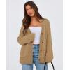imagePRETTYGARDEN Womens 2025 Fall Cardigan Sweaters Long Sleeve Open Front Button Up V Neck Knit Winter Fashion ClothesKhaki