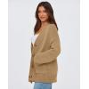 imagePRETTYGARDEN Womens 2025 Fall Cardigan Sweaters Long Sleeve Open Front Button Up V Neck Knit Winter Fashion ClothesKhaki