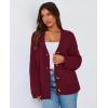 imagePRETTYGARDEN Womens 2025 Fall Cardigan Sweaters Long Sleeve Open Front Button Up V Neck Knit Winter Fashion ClothesWine Red