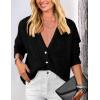 imagePRETTYGARDEN Womens Knit Cardigan Sweaters Casual Long Sleeve Open Front Button Up Ribbed Fall Spring Sweater JacketsBlack