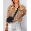 imagePRETTYGARDEN Womens Knit Cardigan Sweaters Casual Long Sleeve Open Front Button Up Ribbed Fall Spring Sweater JacketsCamel