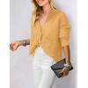 imagePRETTYGARDEN Womens Knit Cardigan Sweaters Casual Long Sleeve Open Front Button Up Ribbed Fall Spring Sweater JacketsYellow