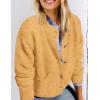 imagePRETTYGARDEN Womens Knit Cardigan Sweaters Casual Long Sleeve Open Front Button Up Ribbed Fall Spring Sweater JacketsYellow