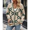 imagePRETTYGARDEN Womens Spring Fall Chunky Knit Cardigan Sweaters Casual Open Front Button Up Winter Coats OuterwearApricot Green