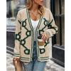 imagePRETTYGARDEN Womens Spring Fall Chunky Knit Cardigan Sweaters Casual Open Front Button Up Winter Coats OuterwearApricot Green
