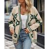 imagePRETTYGARDEN Womens Spring Fall Chunky Knit Cardigan Sweaters Casual Open Front Button Up Winter Coats OuterwearApricot Green