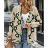 imagePRETTYGARDEN Womens Spring Fall Chunky Knit Cardigan Sweaters Casual Open Front Button Up Winter Coats OuterwearApricot Green