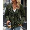 imagePRETTYGARDEN Womens Spring Fall Chunky Knit Cardigan Sweaters Casual Open Front Button Up Winter Coats OuterwearArmy Green Black