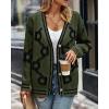 imagePRETTYGARDEN Womens Spring Fall Chunky Knit Cardigan Sweaters Casual Open Front Button Up Winter Coats OuterwearArmy Green Black