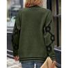 imagePRETTYGARDEN Womens Spring Fall Chunky Knit Cardigan Sweaters Casual Open Front Button Up Winter Coats OuterwearArmy Green Black