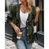 imagePRETTYGARDEN Womens Spring Fall Chunky Knit Cardigan Sweaters Casual Open Front Button Up Winter Coats OuterwearArmy Green Black
