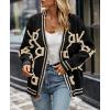 imagePRETTYGARDEN Womens Spring Fall Chunky Knit Cardigan Sweaters Casual Open Front Button Up Winter Coats OuterwearBlack Apricot