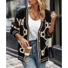 imagePRETTYGARDEN Womens Spring Fall Chunky Knit Cardigan Sweaters Casual Open Front Button Up Winter Coats OuterwearBlack Apricot
