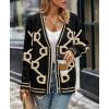 imagePRETTYGARDEN Womens Spring Fall Chunky Knit Cardigan Sweaters Casual Open Front Button Up Winter Coats OuterwearBlack Apricot