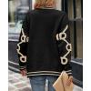 imagePRETTYGARDEN Womens Spring Fall Chunky Knit Cardigan Sweaters Casual Open Front Button Up Winter Coats OuterwearBlack Apricot