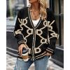 imagePRETTYGARDEN Womens Spring Fall Chunky Knit Cardigan Sweaters Casual Open Front Button Up Winter Coats OuterwearBlack Apricot